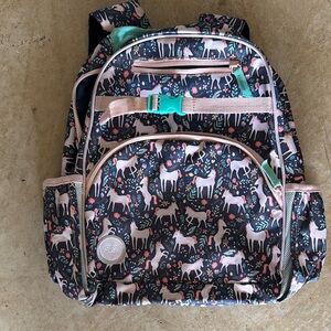 Stylish Unicorn Print Kids Backpack - navy blue and Pink